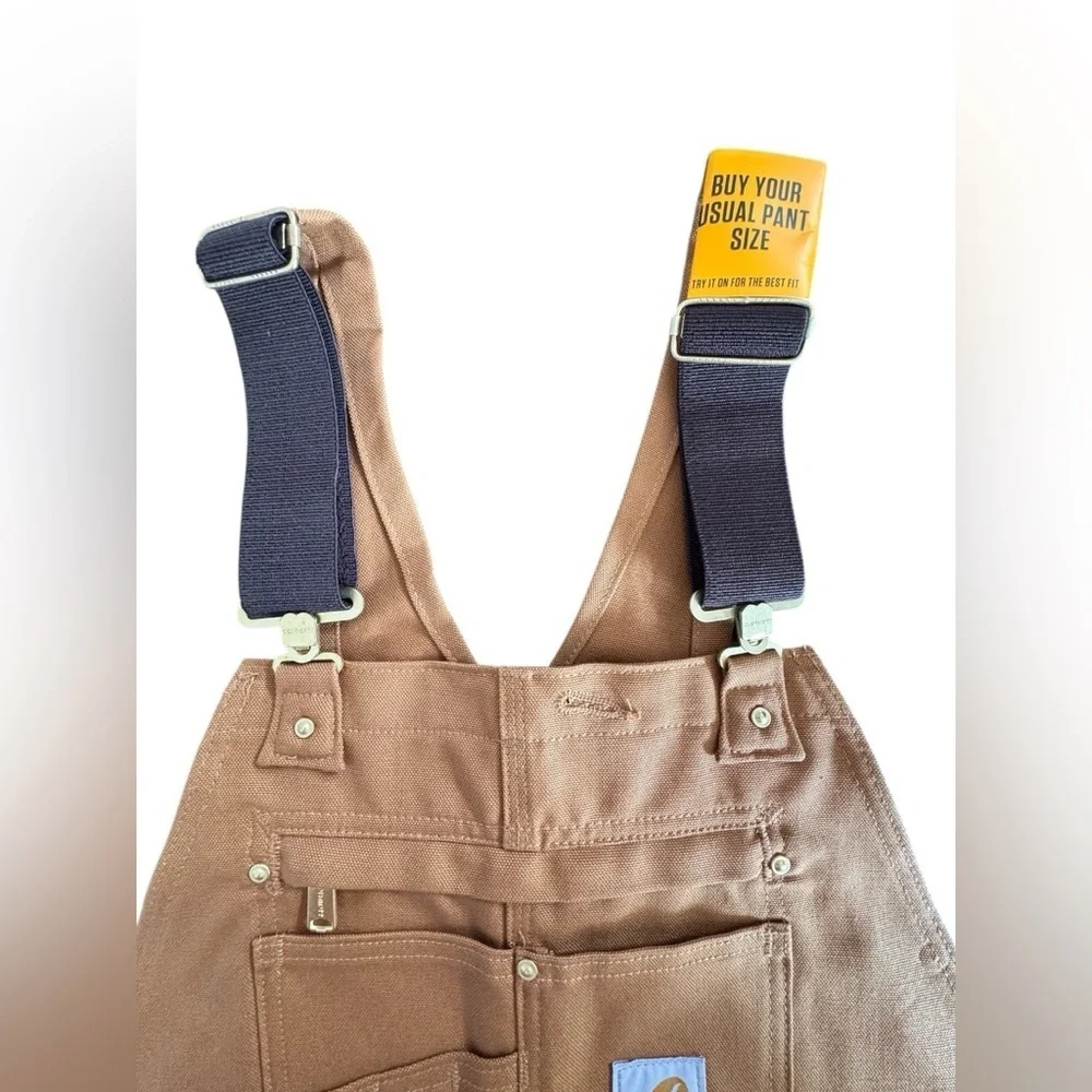 NWT CARHARTT Men’s Duck Bib Overalls Relaxed Fit 38x32 Double Knee